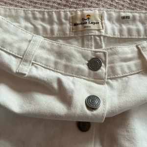 Marine Layer White Button Mini Skirt